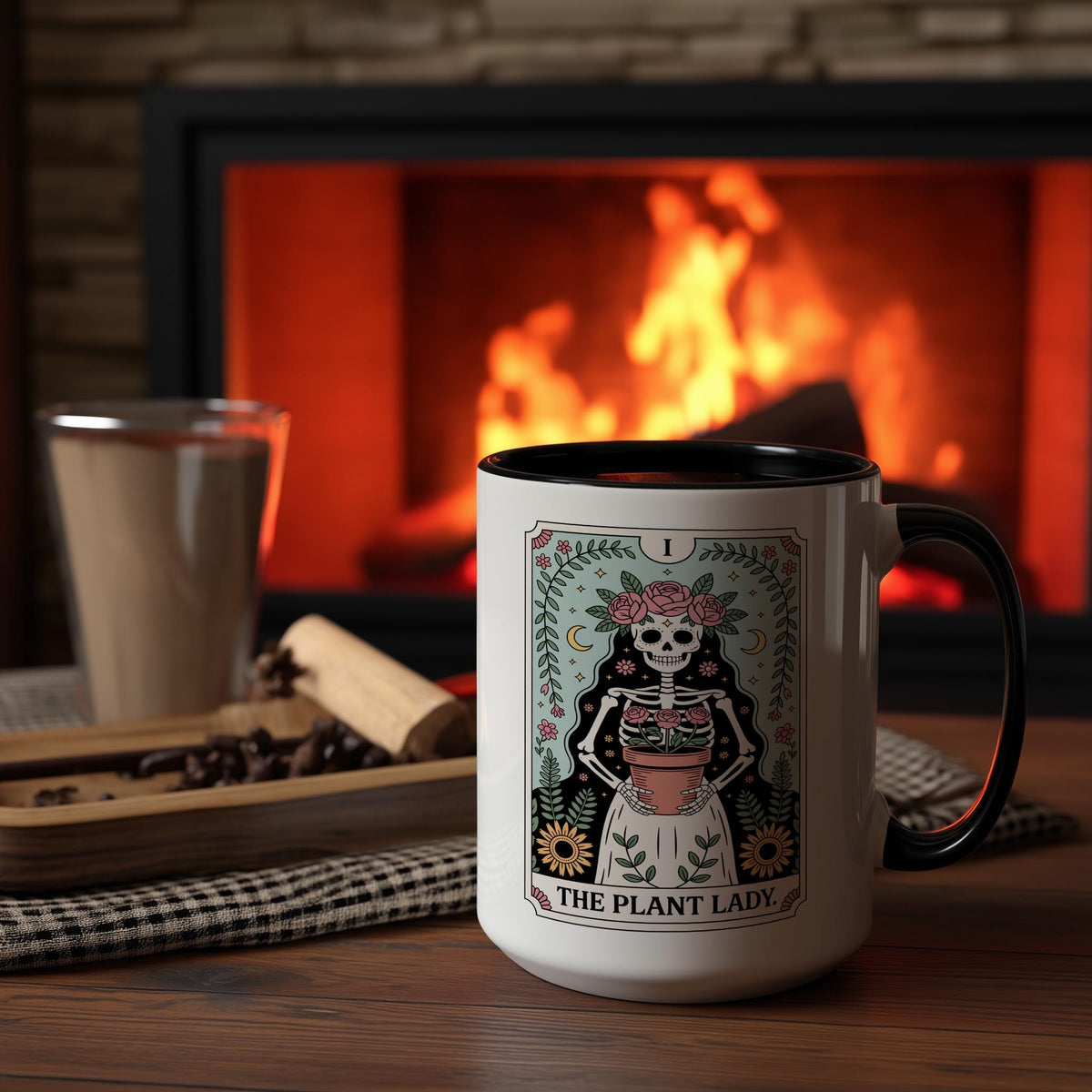 The Plant Lady - Skeleton tarot Card - Hobbies and Interest Mug
