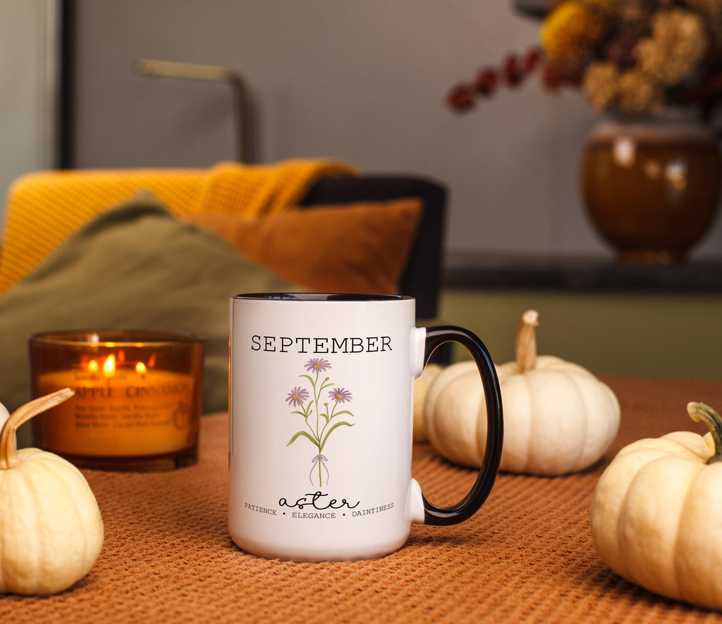 September - Aster - Birth Month Flower Mug