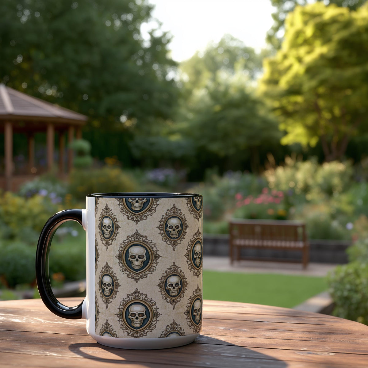 Skull Wallpaper Pattern - Halloween Mug