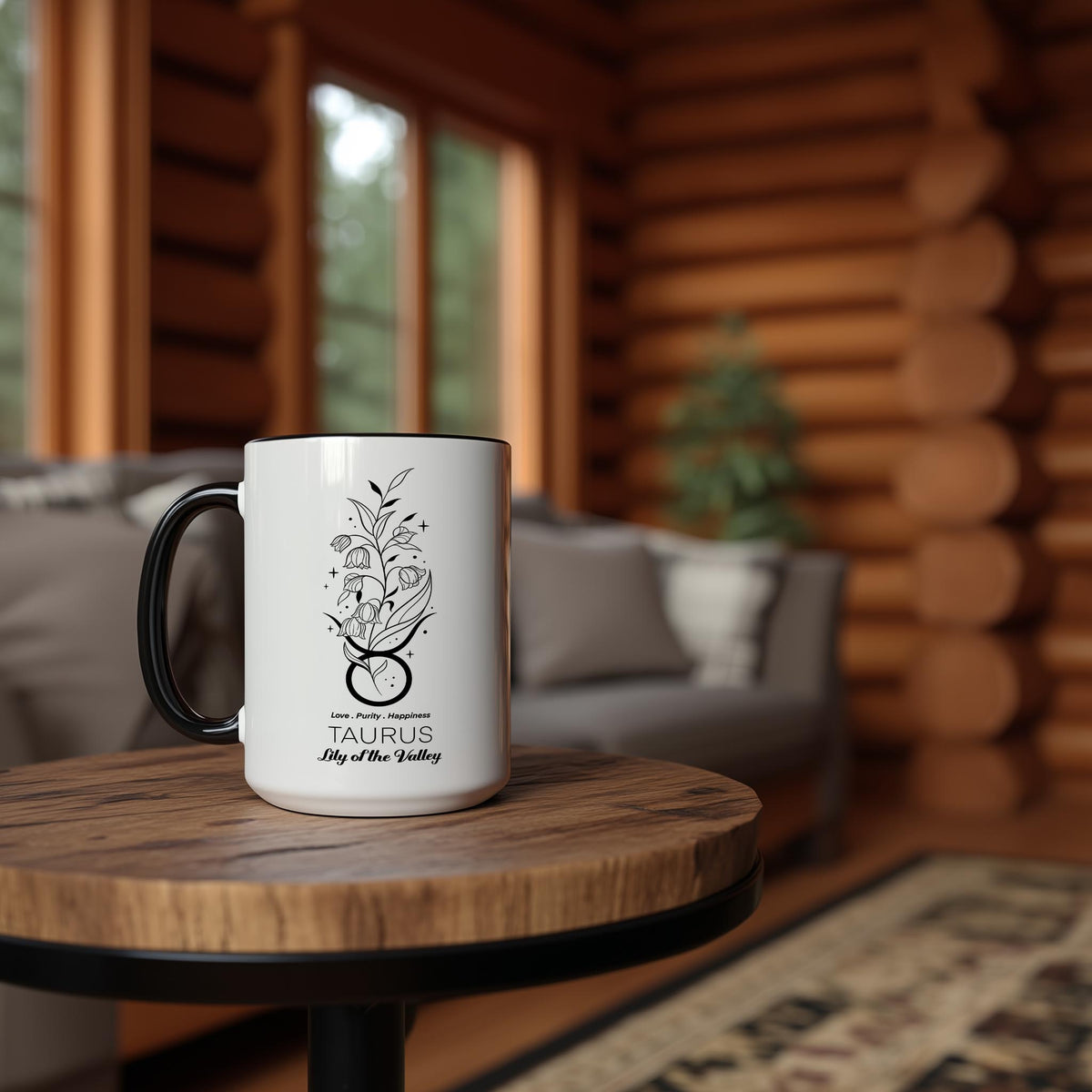 Zodiac Sign and Flower - Taurus - Lily of the Valley - Birth Month Flower Mug