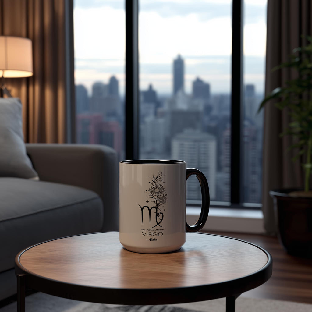 Zodiac Sign and Flower - Virgo - Aster - Birth Month Flower Mug